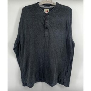 Relwen Men's Gray Long Sleeve French Rib Henley Shirt Size XL Huckberry Comfort